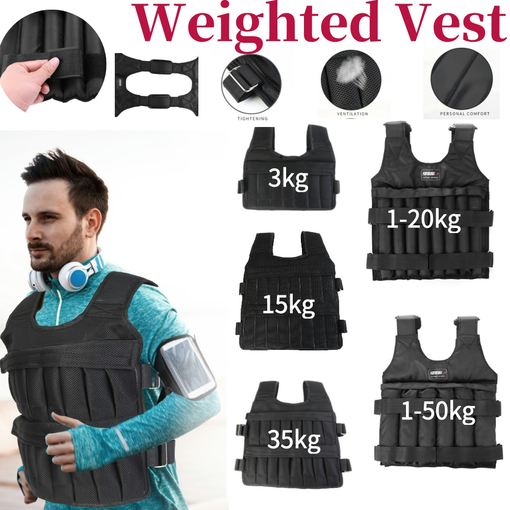 Crossfit Weight Vest - Kurtka obciążeniowa 3/15/35kg, regulowana kamizelka do