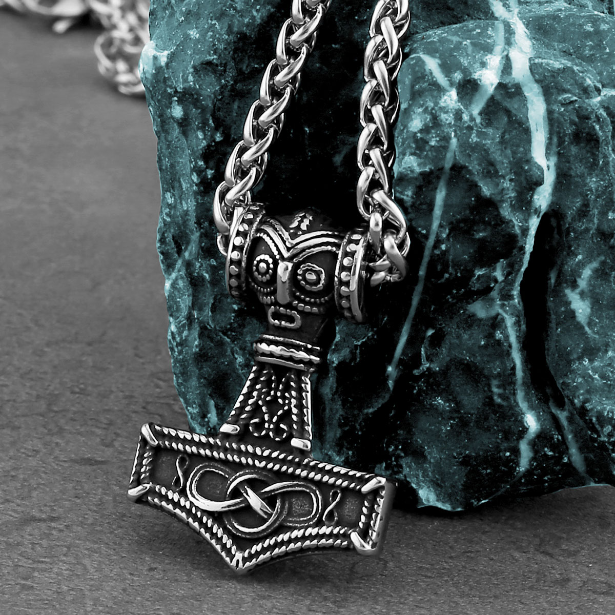 Battle Rope Anchor - Moda Viking Anchor Mjolnir Naszyjnik ze