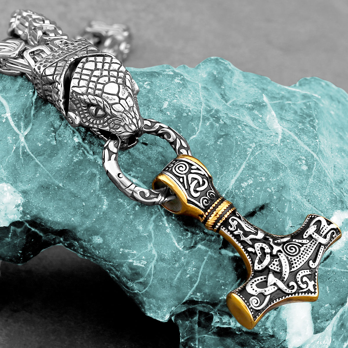 Nordic Odin głowa węża naszyjn – Battle Rope Anchor recenzja i cena