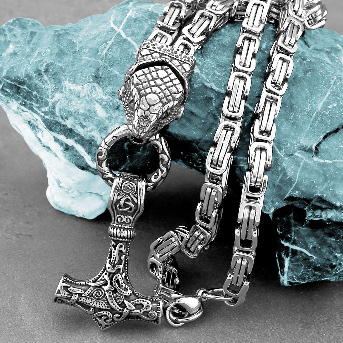 Nordic Odin głowa węża naszyjn – Battle Rope Anchor recenzja i cena
